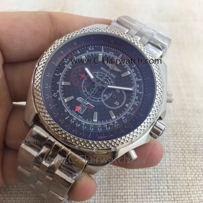 Copy Breitling Bentley GT3 49mm Watch Black Dial w/ Red Marker